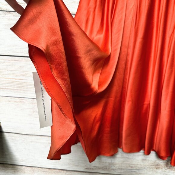 Reformation Maxi Skirt Womens Red Orange Size 6 Long Flowing A-Line 100% Silk - Picture 3 of 13